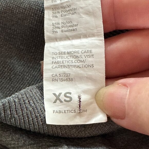 Fabletics Seamless Leggings XS Gray High Rise Compression Workout Pants - Picture 10 of 12